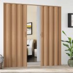 Porta a soffietto in PVC mod. Lorella Extra STAMPATO LEGNO - Apertura Centrale