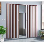 Porta a Soffietto con apertura centrale in PVC - realizzata su misura in 2 colori - mod. BICOLOR