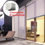 Tenda da sole Gemelli con cavi d'acciaio inox da 4 mm con Cassonetto